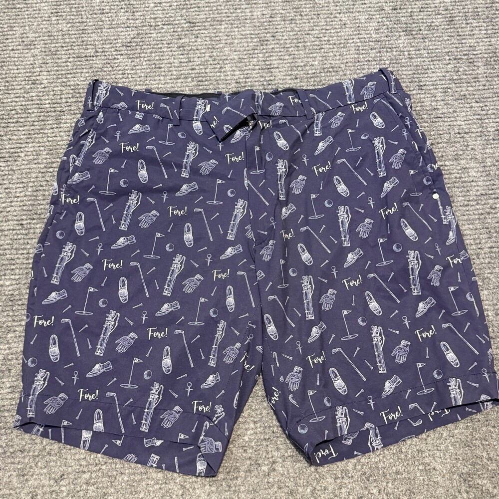 RLX Ralph Lauren Shorts Mens 36 Blue Golf Print 9 In Inseam Athletic Lightweight